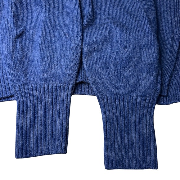 COS 100% Wool Ribbed Sailor Collar Knit Sweater Navy V Neck Women’s XS - Picture 7 of 10